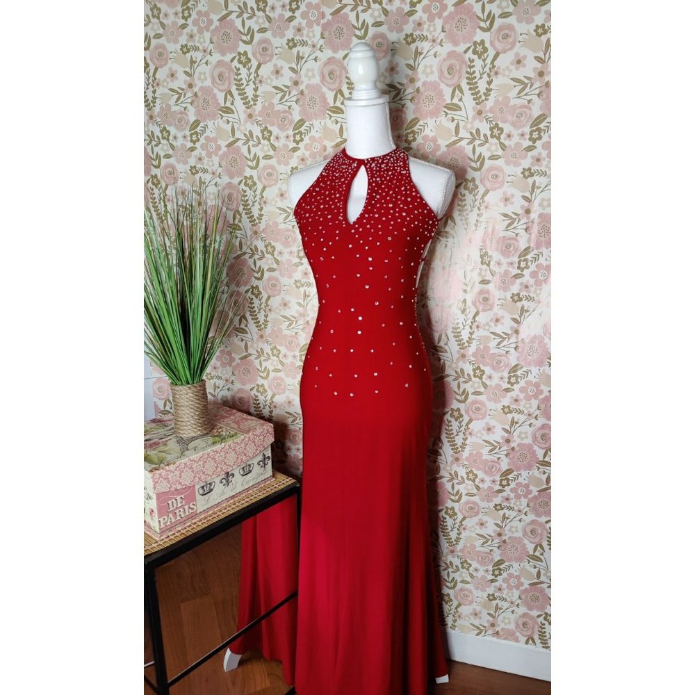 Red Rhinestone Dress